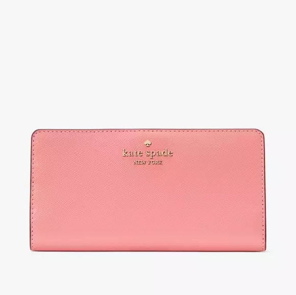 NEW Kate spade Madison Large Slim Wallet (Terracotta tile, pink) - Picture 1 of 8